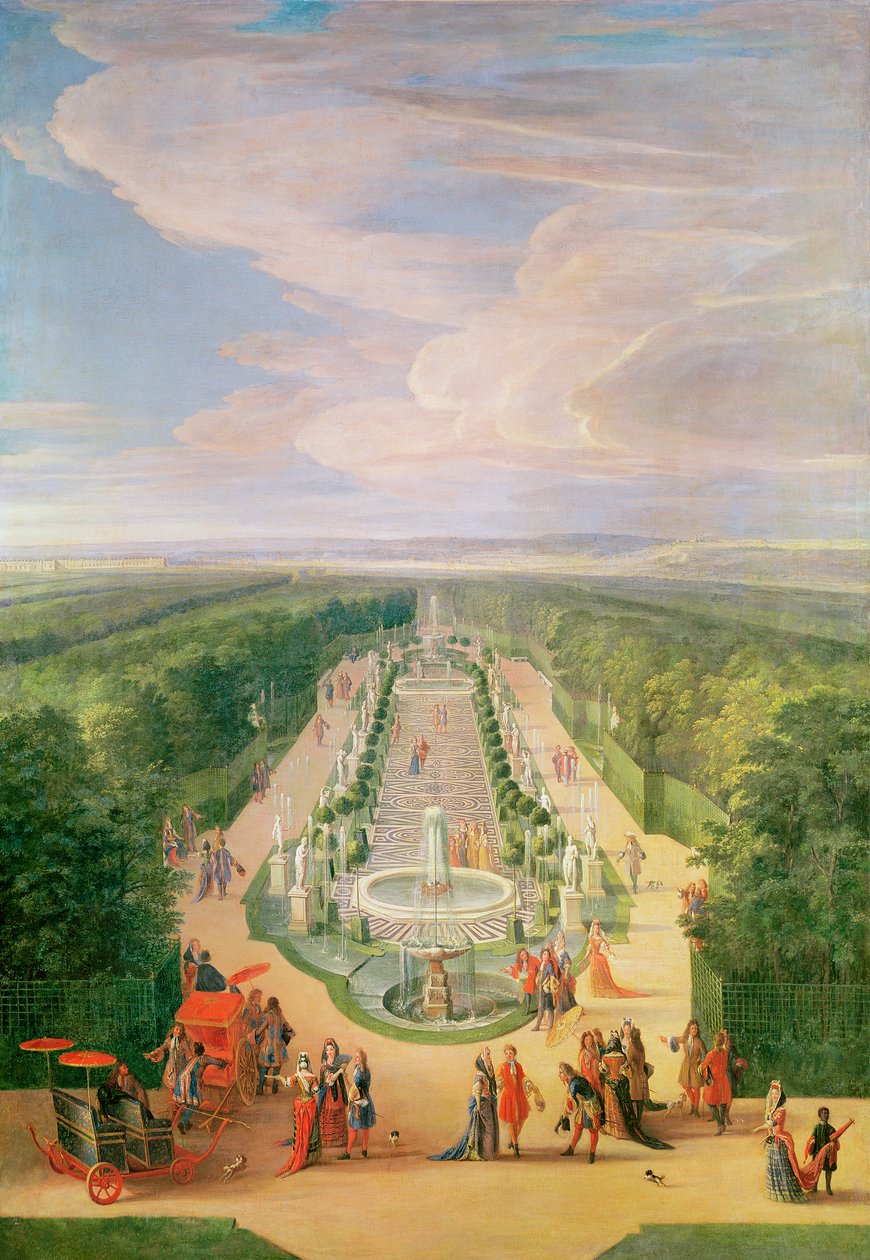 Perspektivní pohled na háj z Galerie des Antiques ve Versailles, 1688 od Jean Baptiste Martin