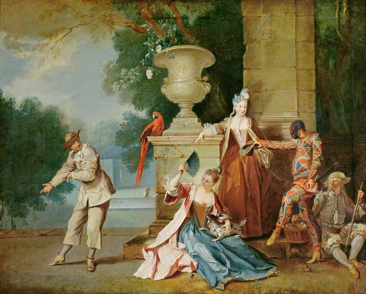 Italští komedianti v parku, c.1725 od Jean Baptiste Oudry