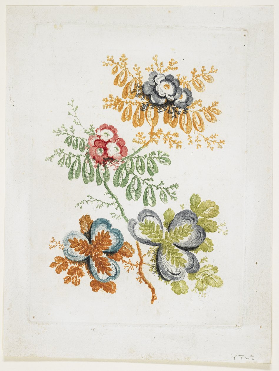 Bouquet de Fantaisie, z Nouvelle Suitte De Cahiers De Fleurs Ideales, konec 18. století od Jean Baptiste Pillement