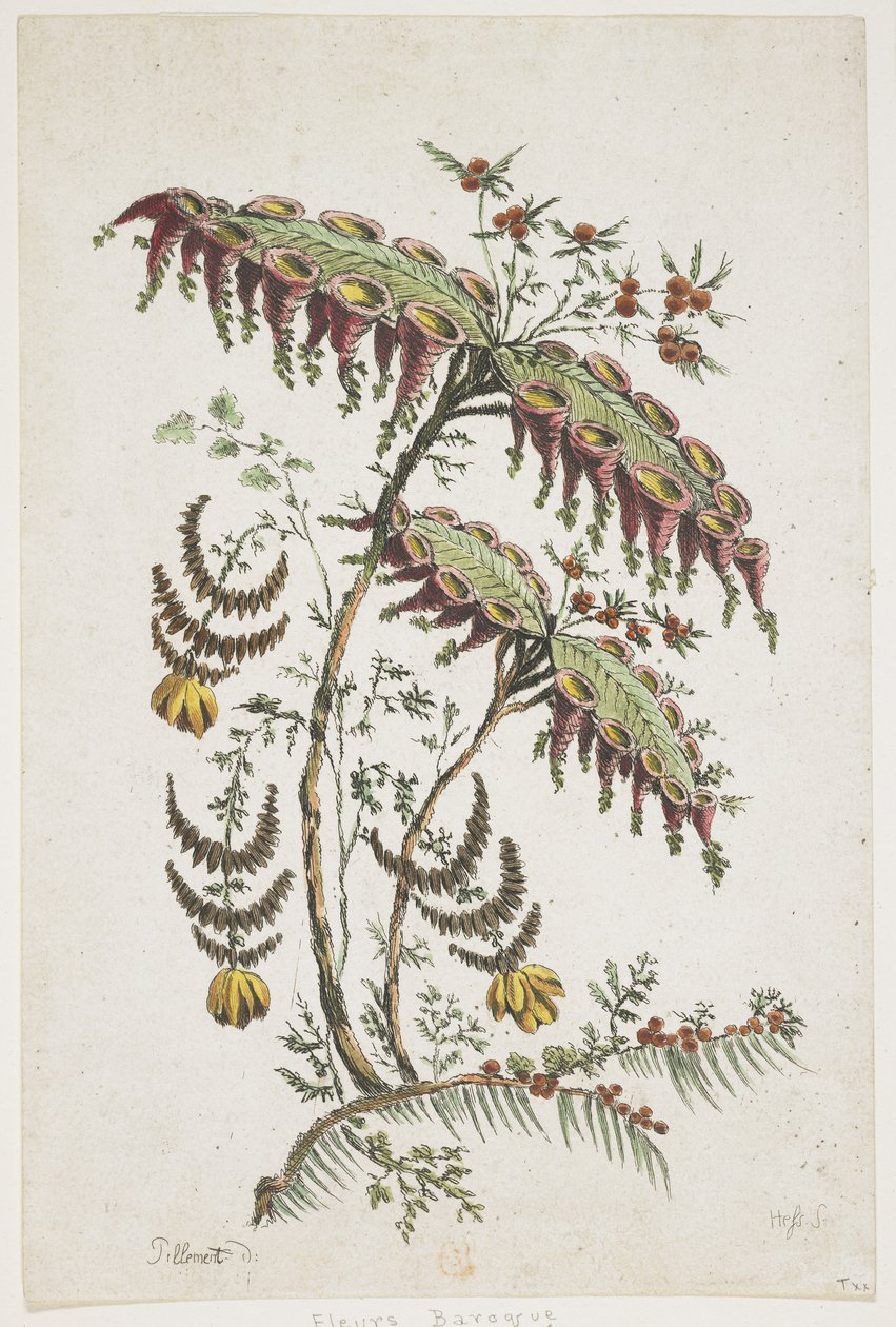 Květinový talíř. Chinoiserie. od Jean Baptiste Pillement