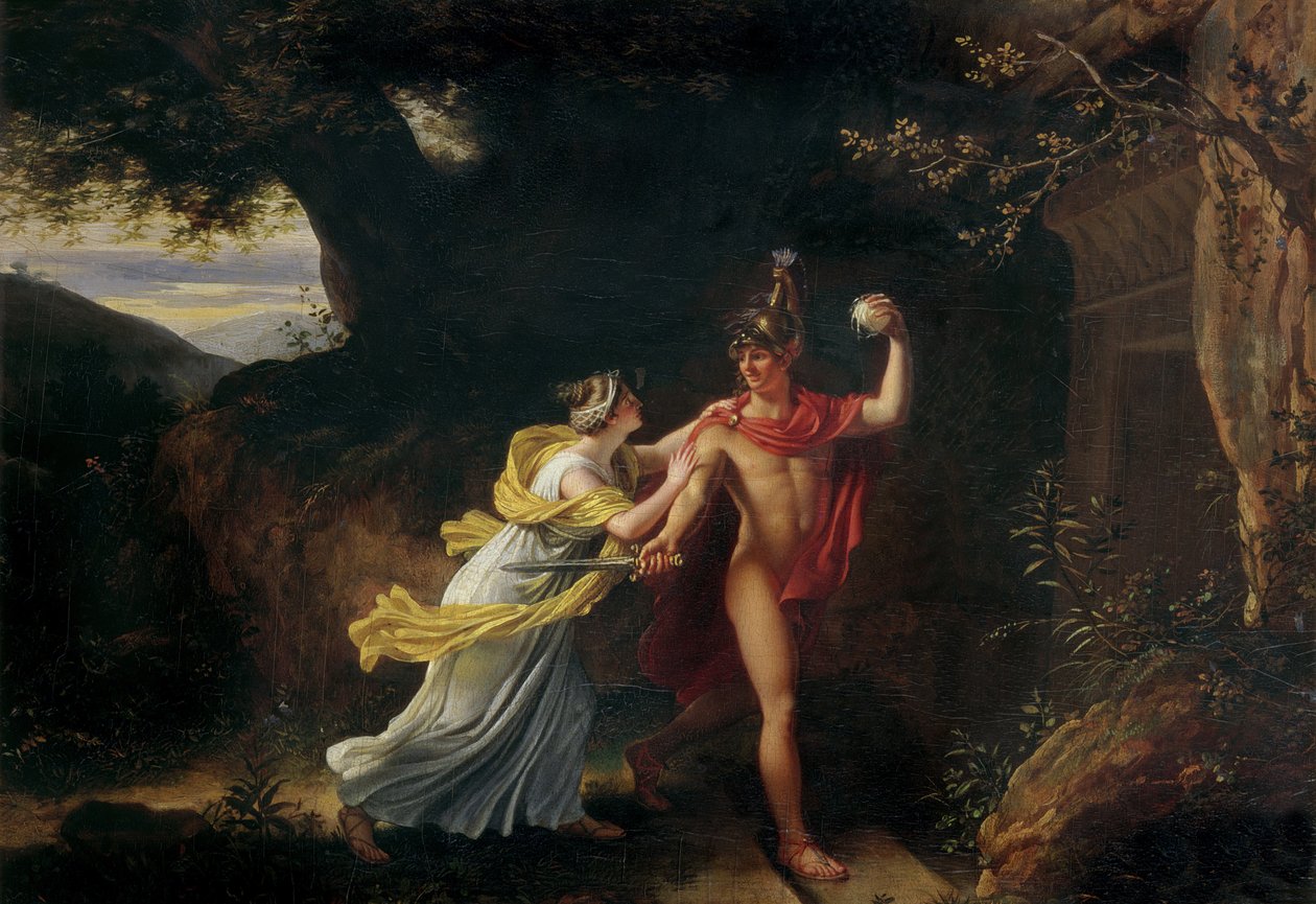 Ariadna a Theseus, od Jean Baptiste Regnault