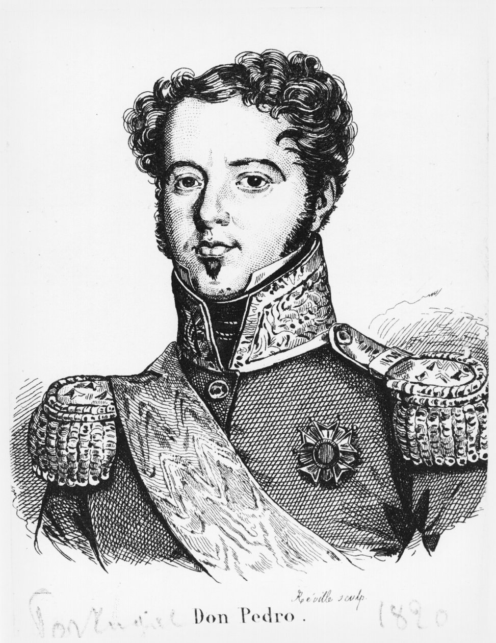 Pedro I. (1798-1834), brazilský císař, cca 1820 od Jean Baptiste Reville