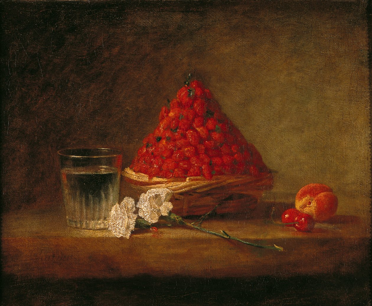Košík s lesními jahodami, cca 1761 od Jean Baptiste Simeon Chardin