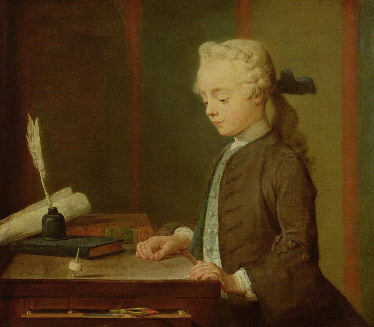 Dítě s teetotem, 1738 od Jean Baptiste Simeon Chardin