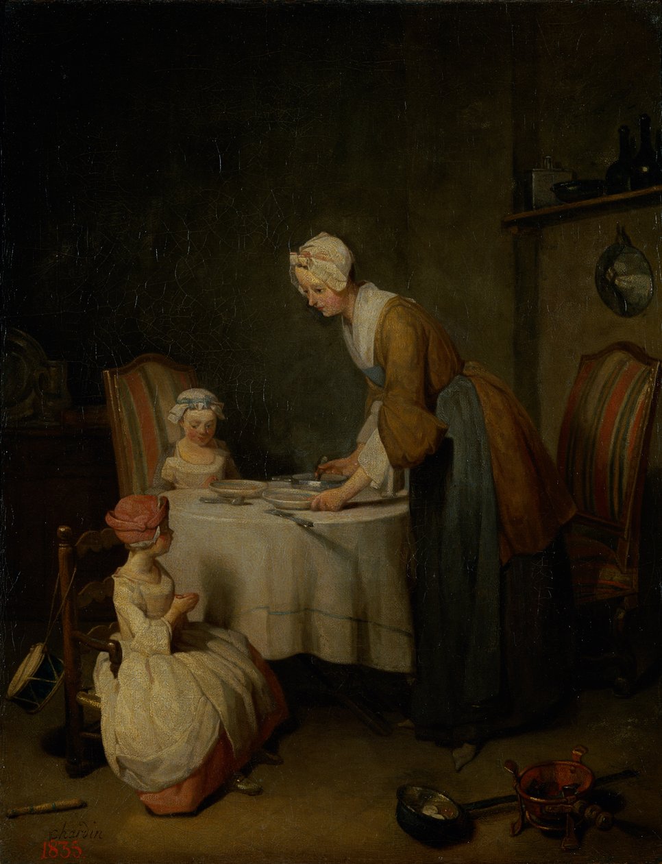 Grace Before the Meal, 1744 (viz také 21375 a 68348) od Jean Baptiste Simeon Chardin