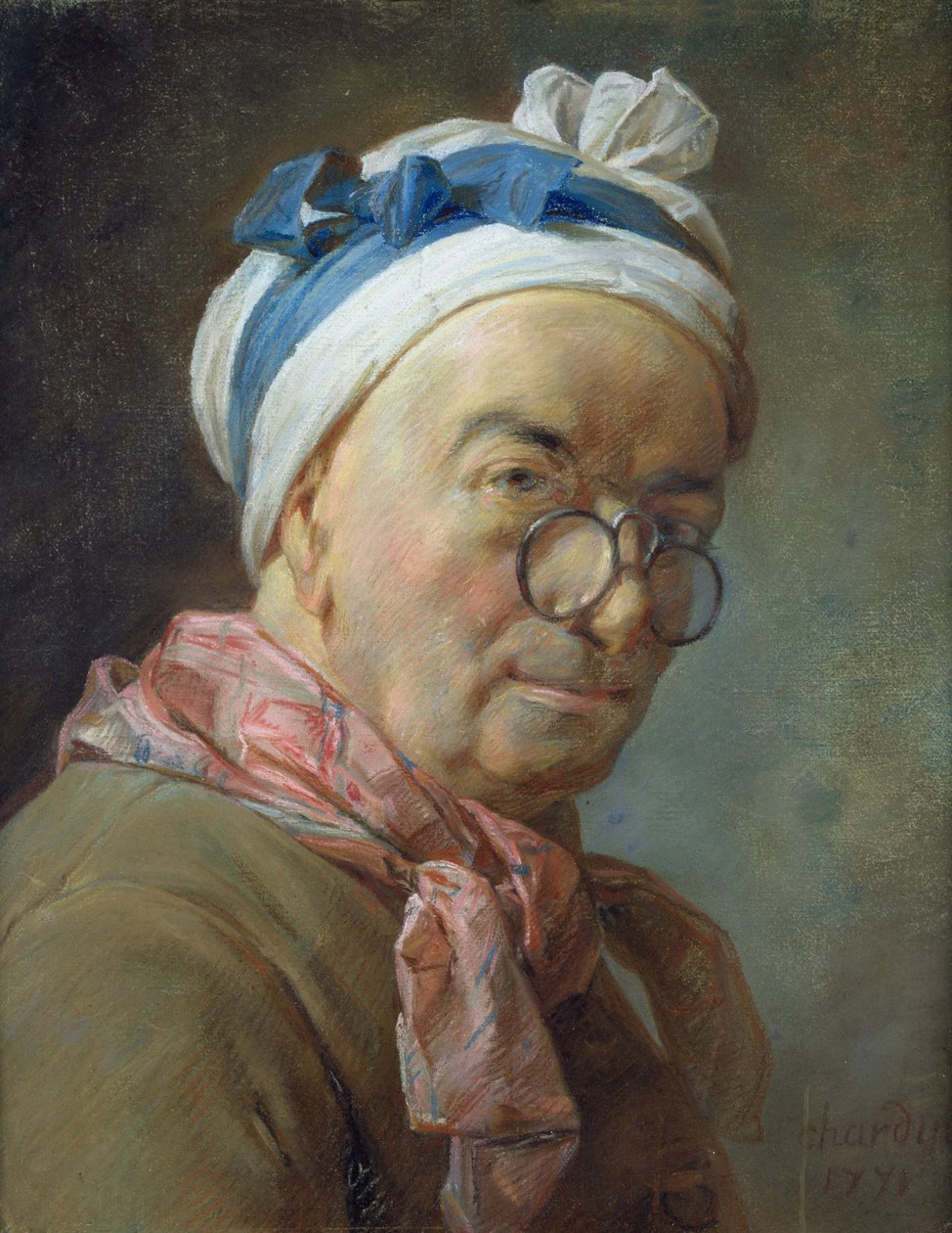 Autoportrét s brýlemi, 1771 (pastel na papíře) od Jean Baptiste Simeon Chardin