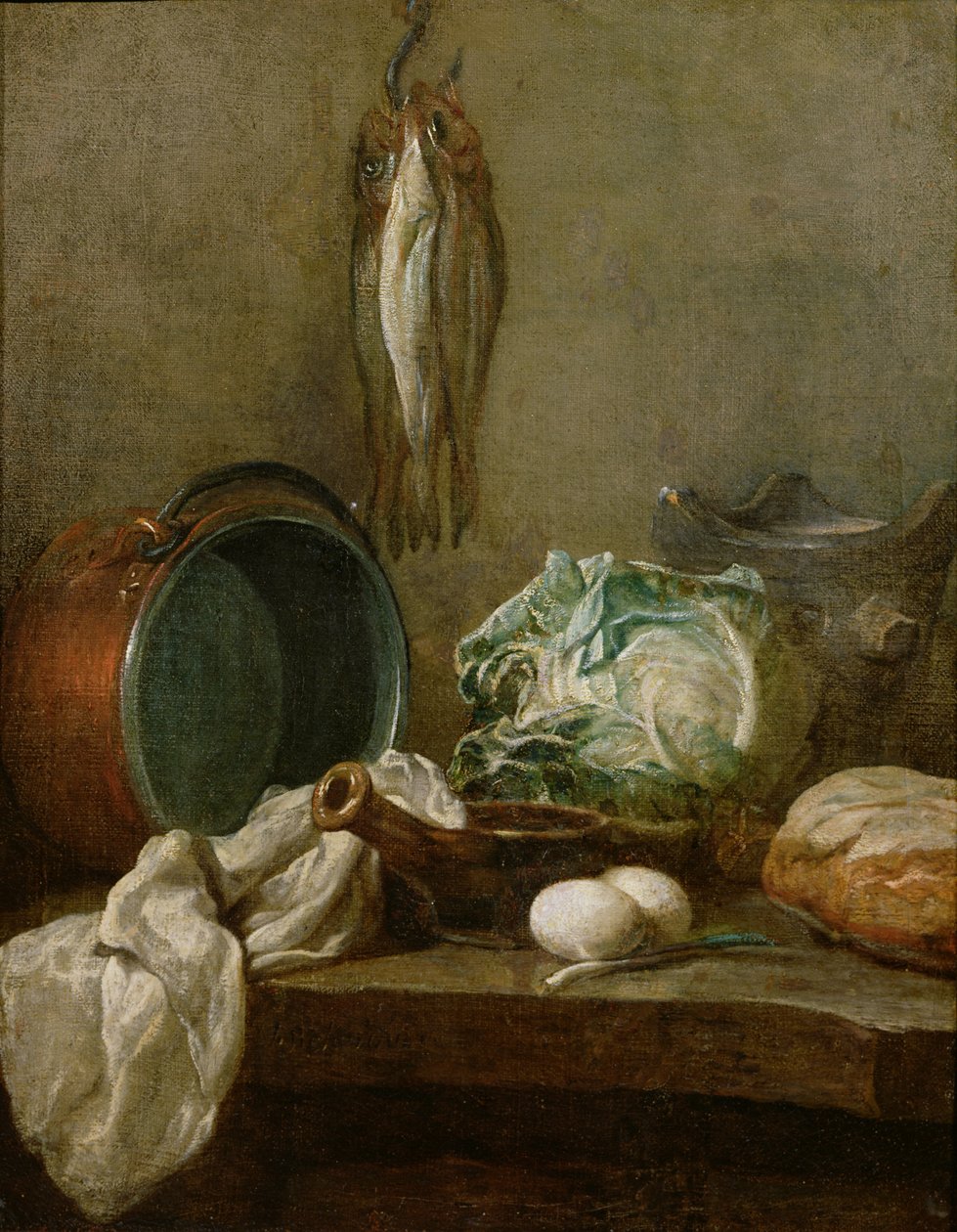 Zátiší, kolem 1731-33 od Jean Baptiste Simeon Chardin