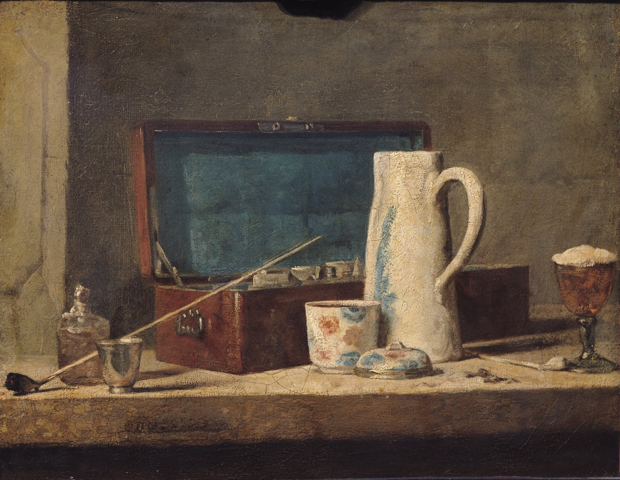 Zátiší z dýmek a sklenice od Jean Baptiste Simeon Chardin