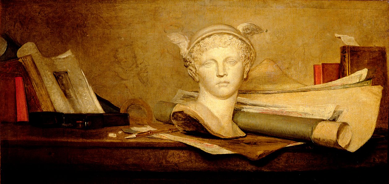 Zátiší s atributy umění, 1765-66 od Jean Baptiste Simeon Chardin