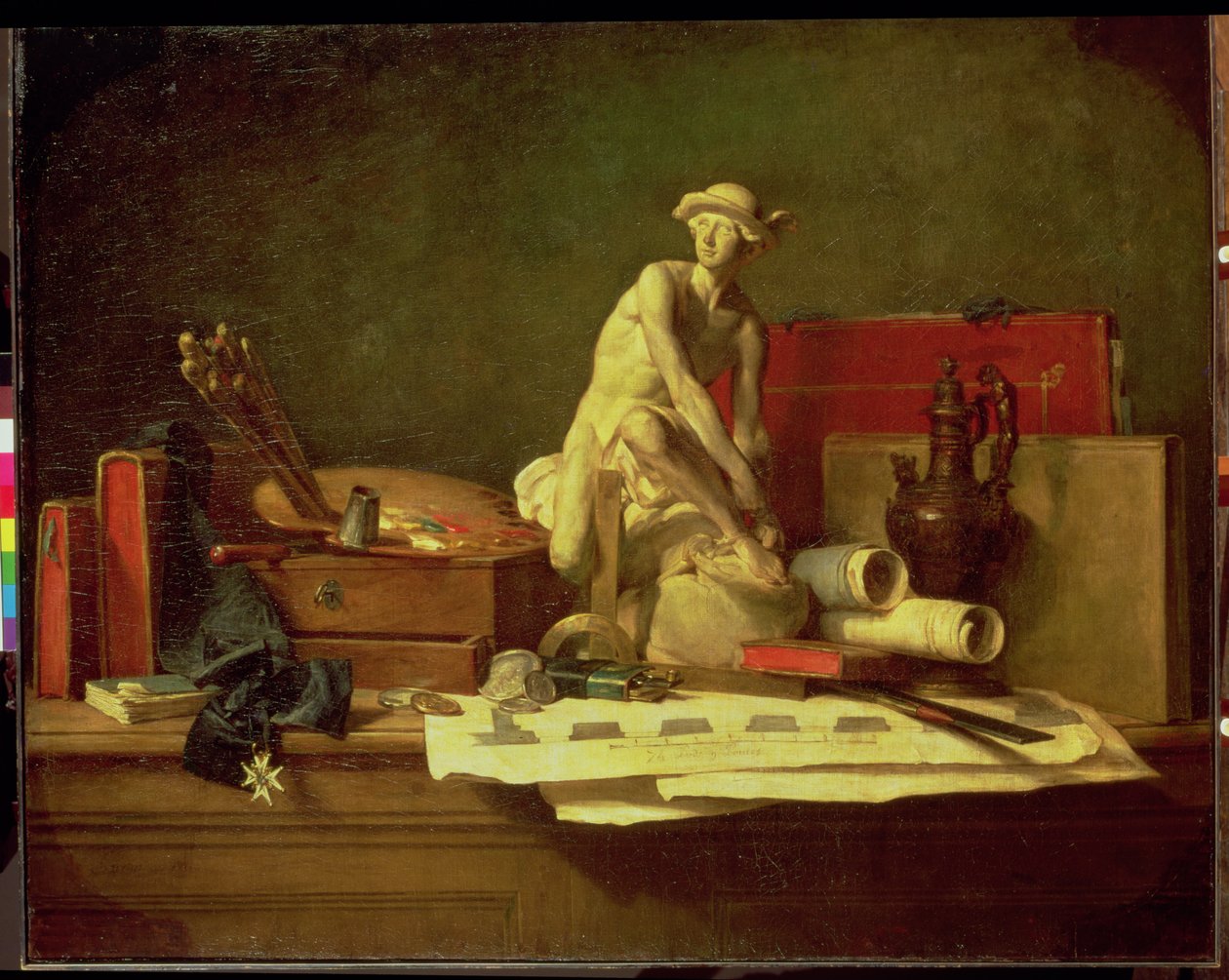 Zátiší s atributy umění, 1766 od Jean Baptiste Simeon Chardin