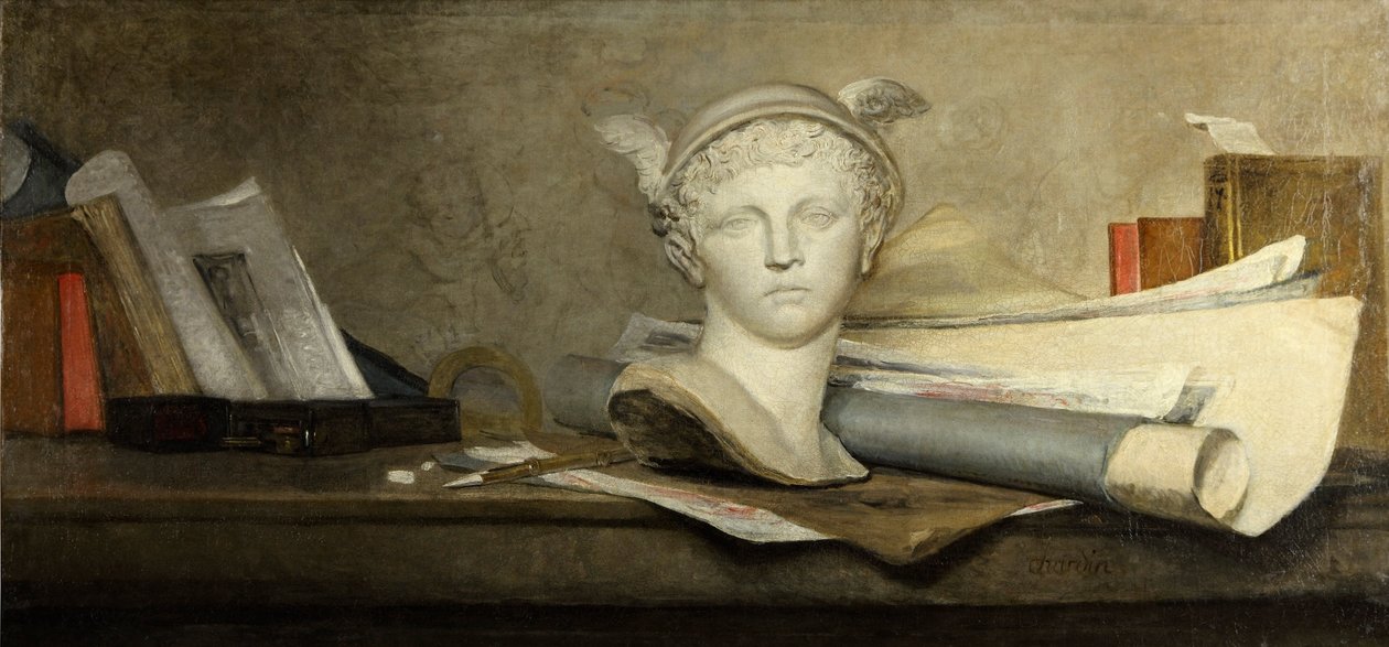 Zátiší s atributy umění od Jean Baptiste Simeon Chardin