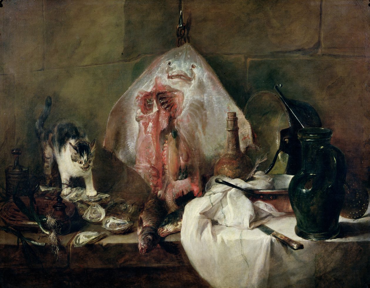 The Ray nebo, The Kitchen Interior, 1728 od Jean Baptiste Simeon Chardin