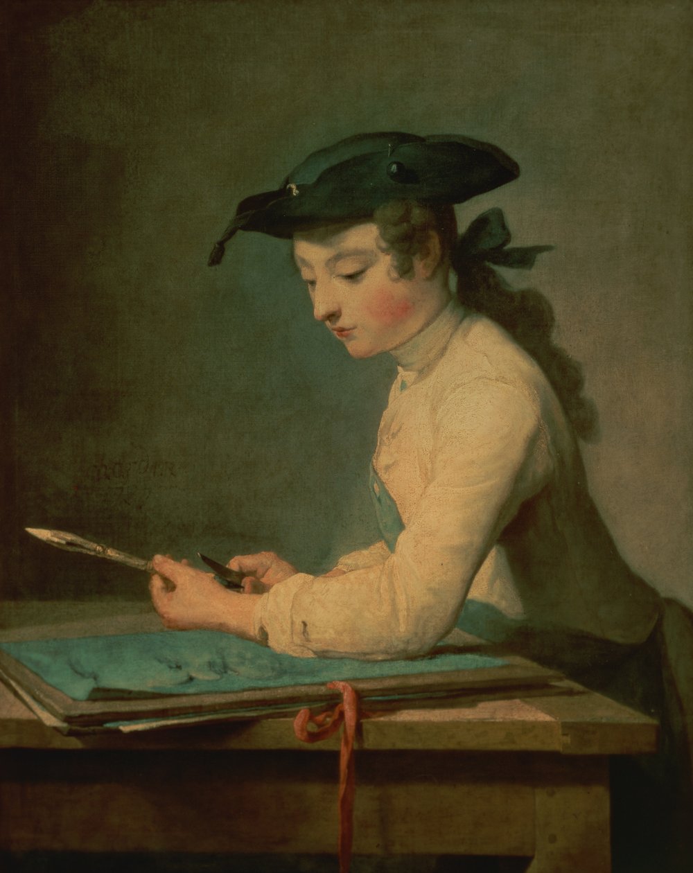 Mladý kreslíř, 1737 od Jean Baptiste Simeon Chardin