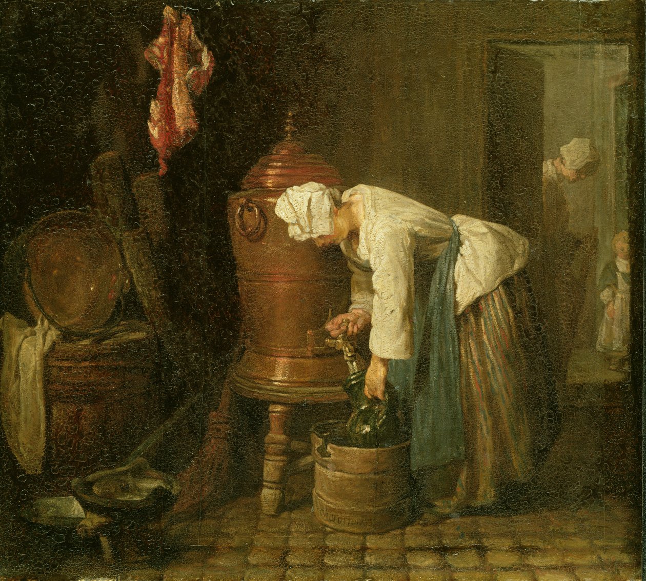 Žena čerpající vodu z urny, 1733 od Jean Baptiste Simeon Chardin