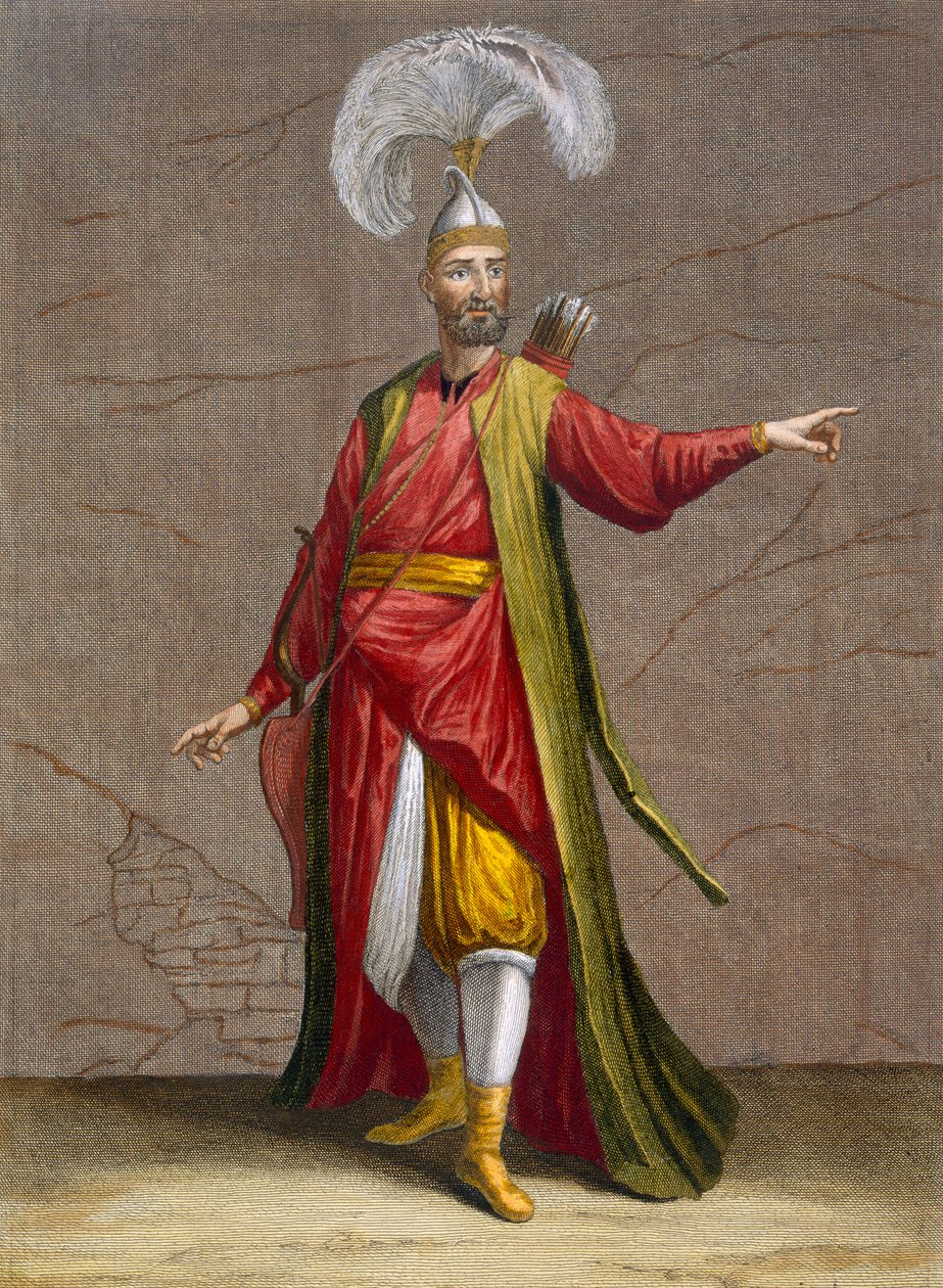 Soulak, deska 17 ze „Sbírky jednoho sta tisků představujících různé národy Levanty“ od Charlese de Ferriola, vyryl Claude du Bose, 1707-08 od Jean Baptiste Vanmour