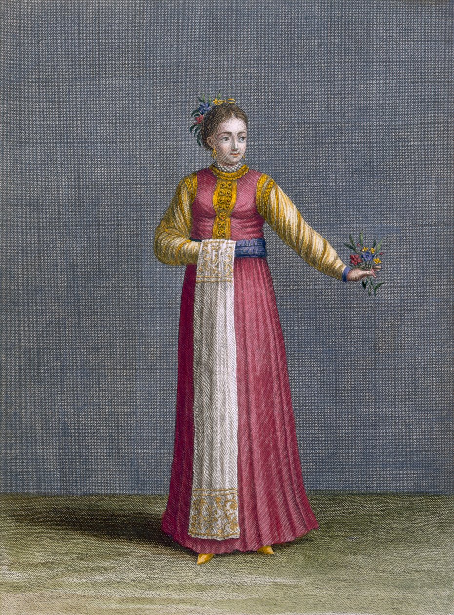 Mladá Valaška, deska 81 ze „Sbírka sto tisků představujících různé národy Levanty“ od Charlese de Ferriola, vyryl Jean-Baptiste Haussard (fl.1679-1749), 17 od Jean Baptiste Vanmour