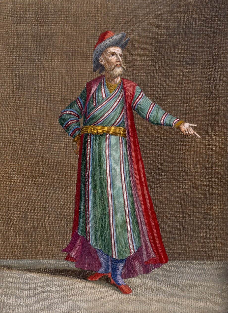 Armén z Persie, deska 89 ze „Sbírky jednoho sta tisků představujících různé národy Levanty“ od Charlese de Ferriola, vyryl Pierre Rochefort (asi 1673-1728), 1707-08 (kol. od Jean Baptiste Vanmour