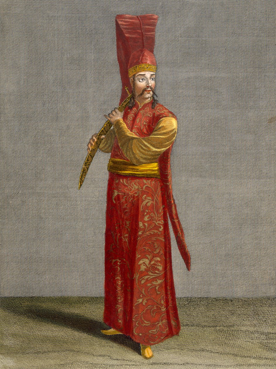 Selektir Agassi, deska 7 ze „Sbírky jednoho sta tisků představujících různé národy Levanty“ od Charlese de Ferriola, vyryl Gerard Scotin (1671-1716), 1707-08 (barevně en od Jean Baptiste Vanmour