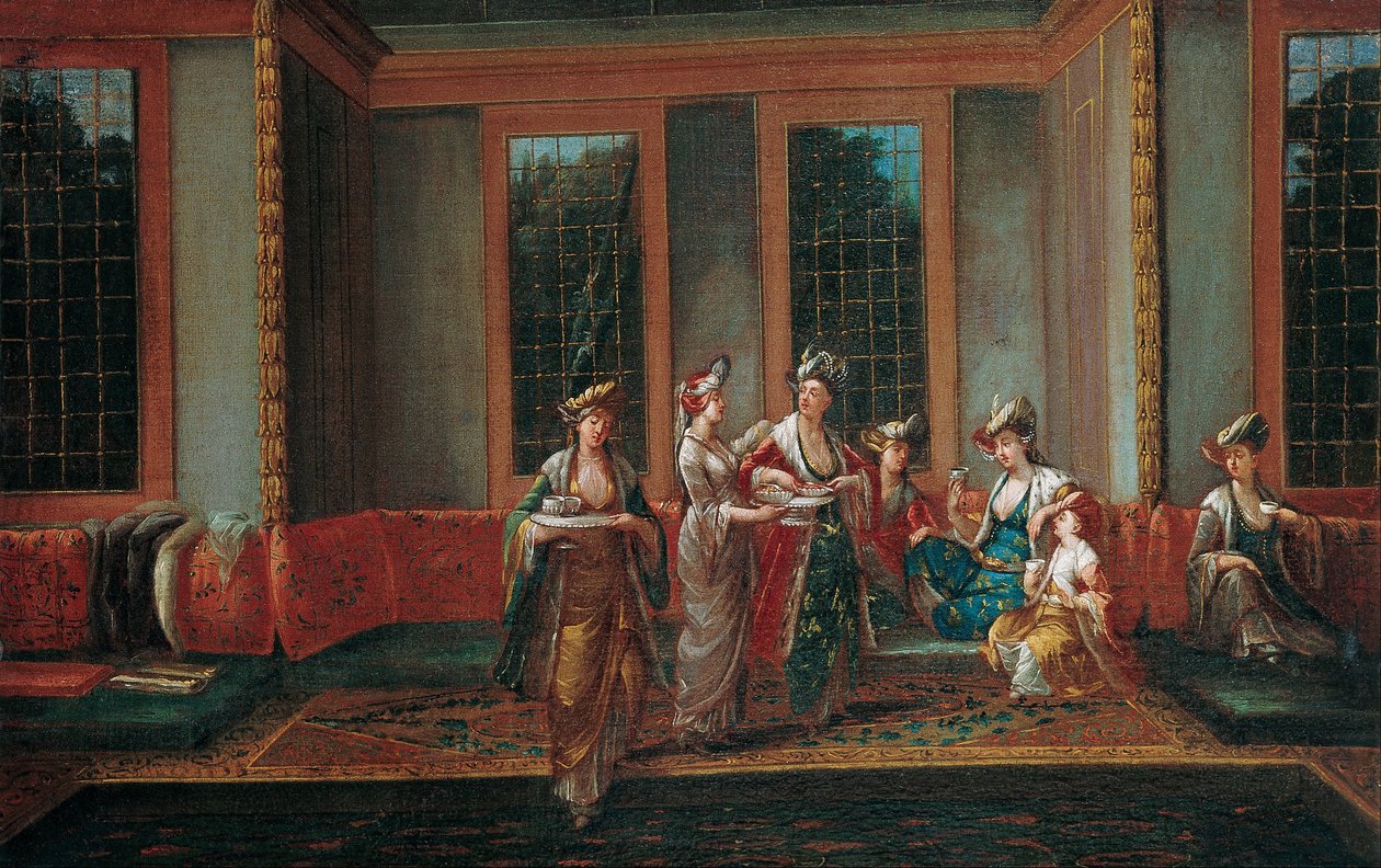 Ženy pít kávu od Jean Baptiste Vanmour