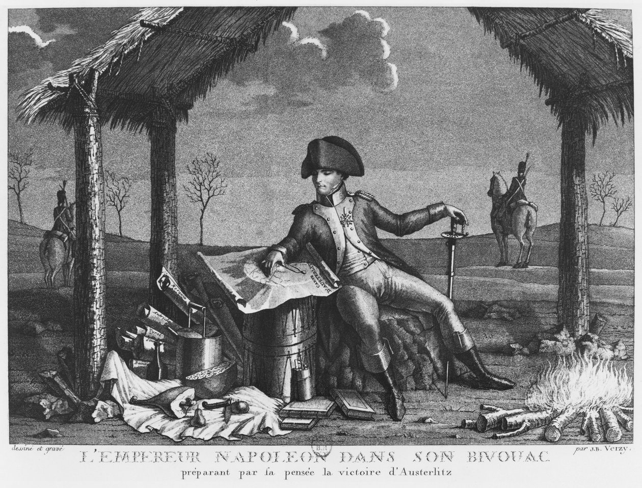 Bivak císaře Napoleona I. plánujícího vítězství Slavkova, 1805 od Jean Baptiste Verzy