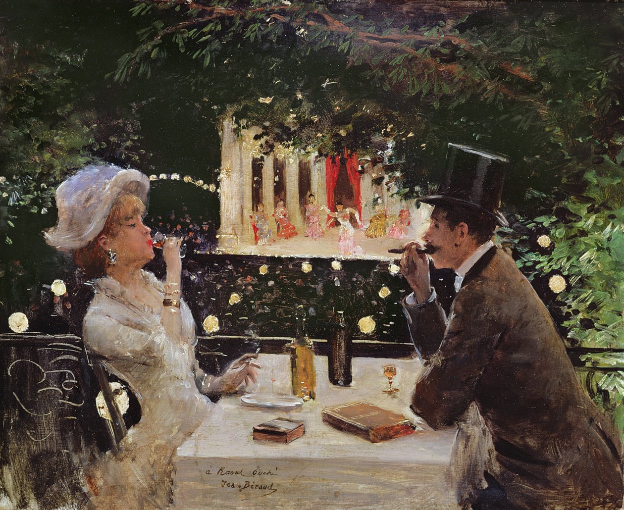 Večeře v Les Ambassadeurs, kolem roku 1882 od Jean Beraud