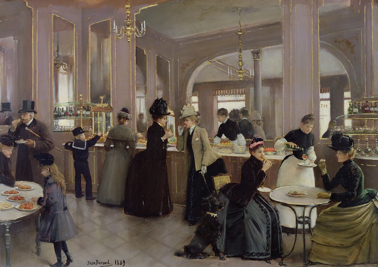 La Patisserie Gloppe, Champs Elysees, Paříž, 1889 od Jean Beraud