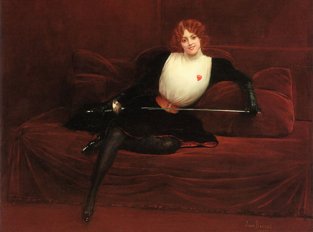 Lescrimeuse Šermířka od Jean Beraud