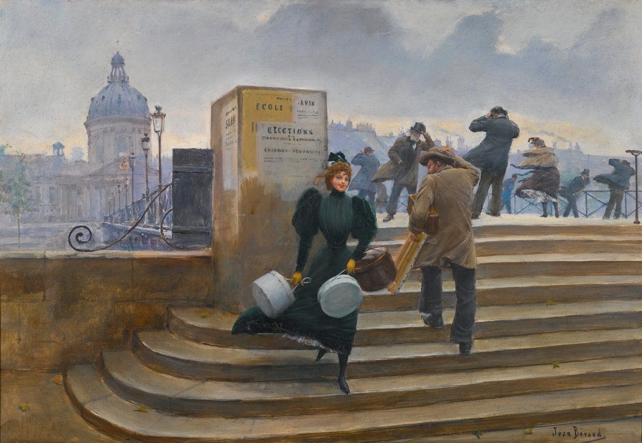 Milliner na Pont des Arts od Jean Beraud