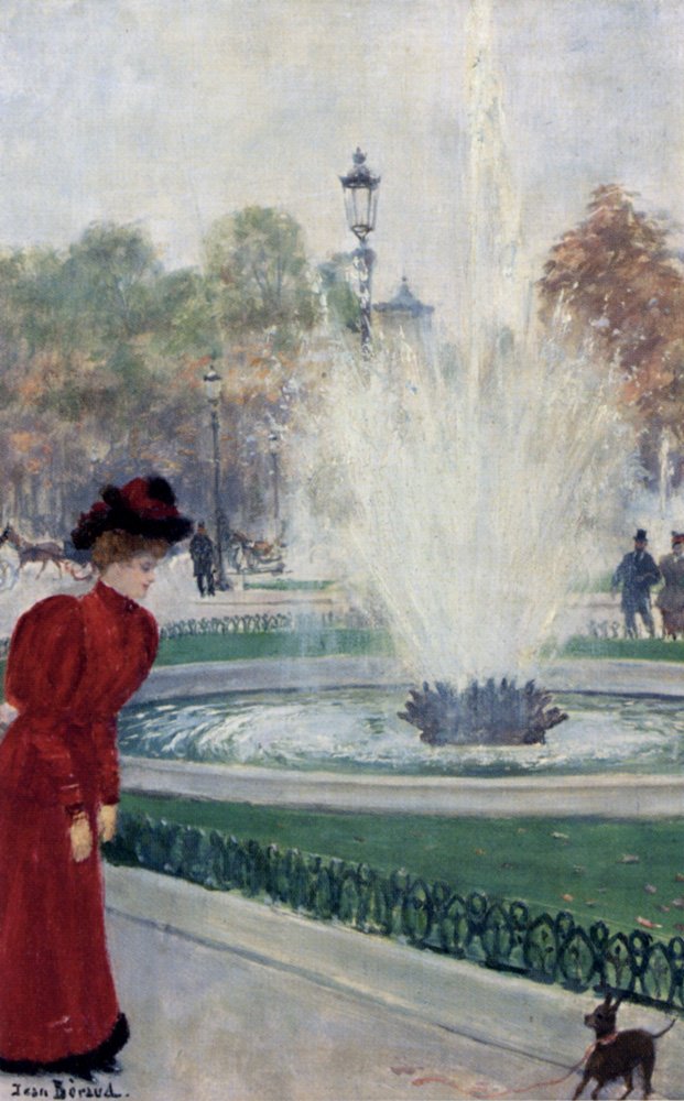 Parisienne v Rond-Point Des Champs-Elysees od Jean Beraud