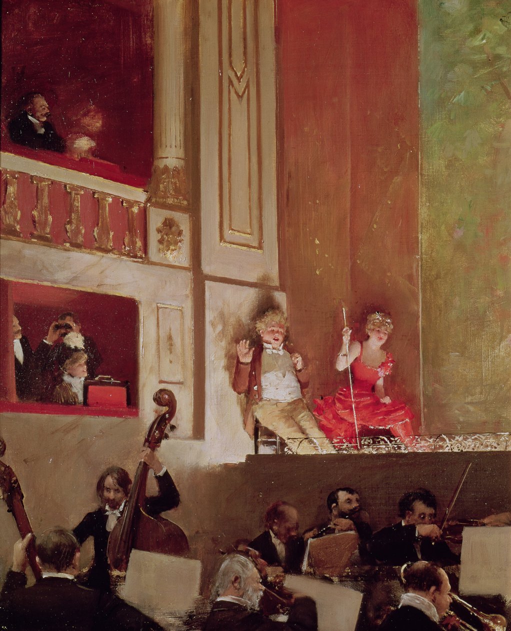 Revue v Theater des Varietes, kolem roku 1885 od Jean Beraud