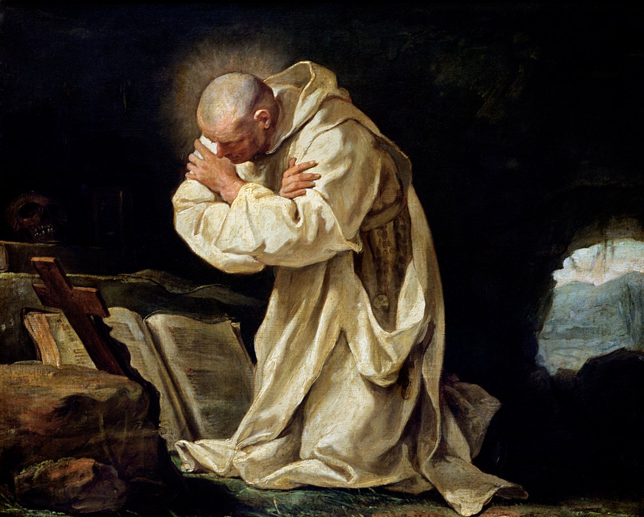 Svatý Bruno (1030-1101) Modlitba v poušti, 1763 od Jean Bernard Restout