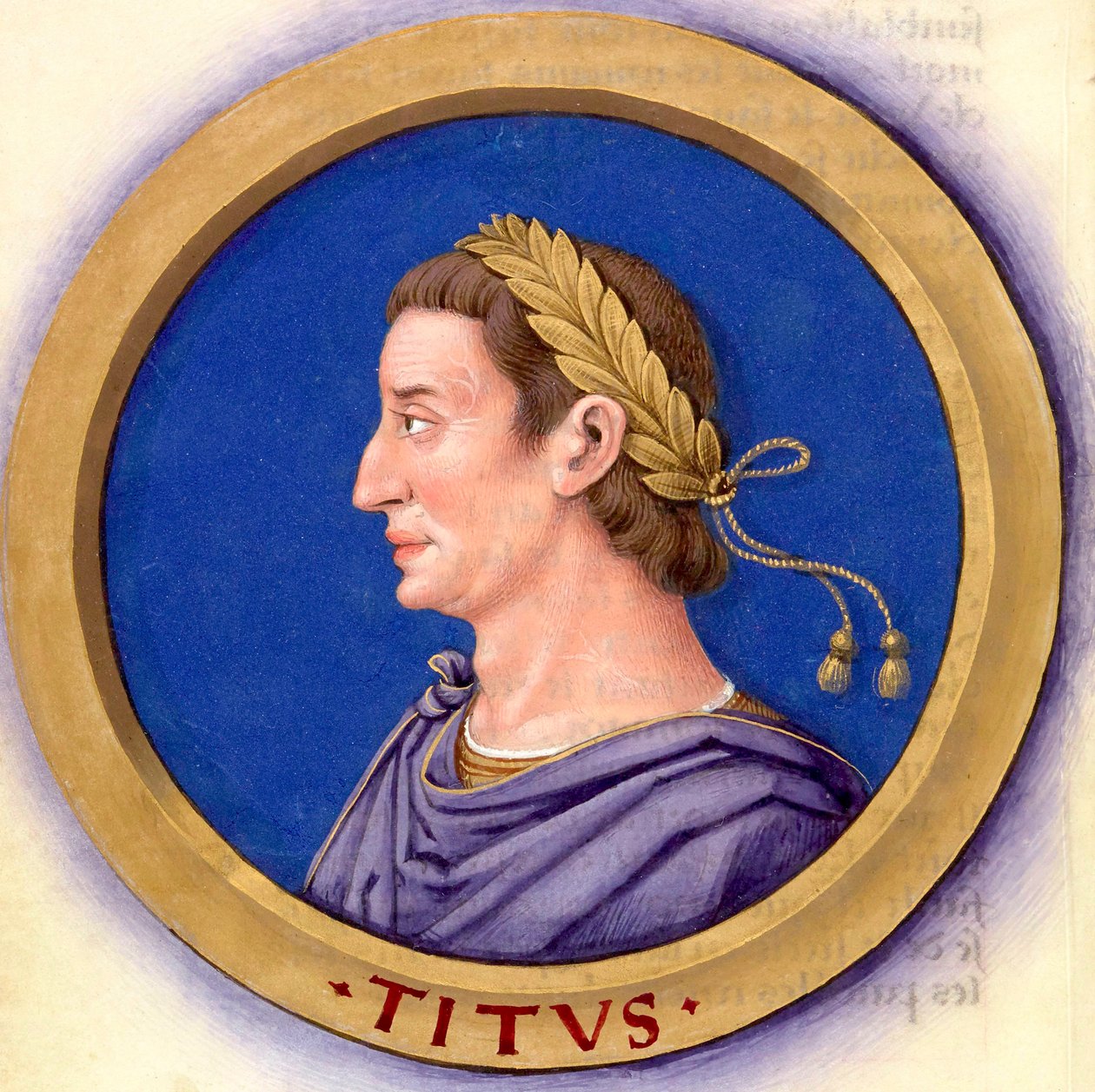 Popis dvanácti Caesarů s jejich postavami 11-Titus od Jean Bourdichon
