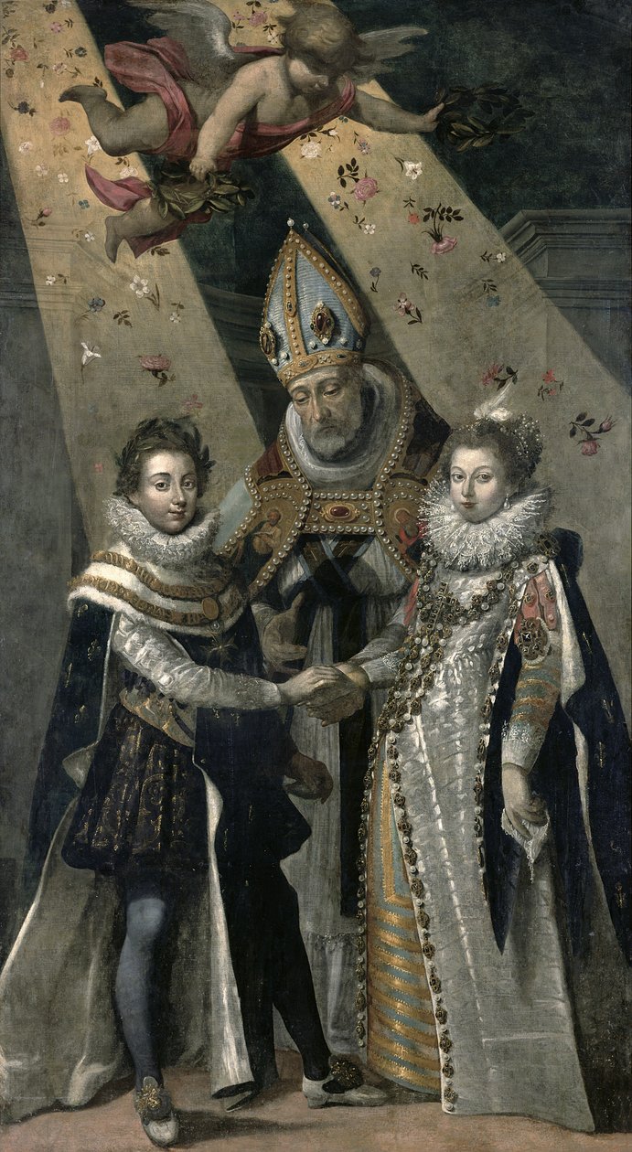 Sňatek Ludvíka XIII. (1601-63) krále Francie a Navarry a Anny Rakouské (1601-66) Infanta Španělska, v roce 1615 od Jean Chalette
