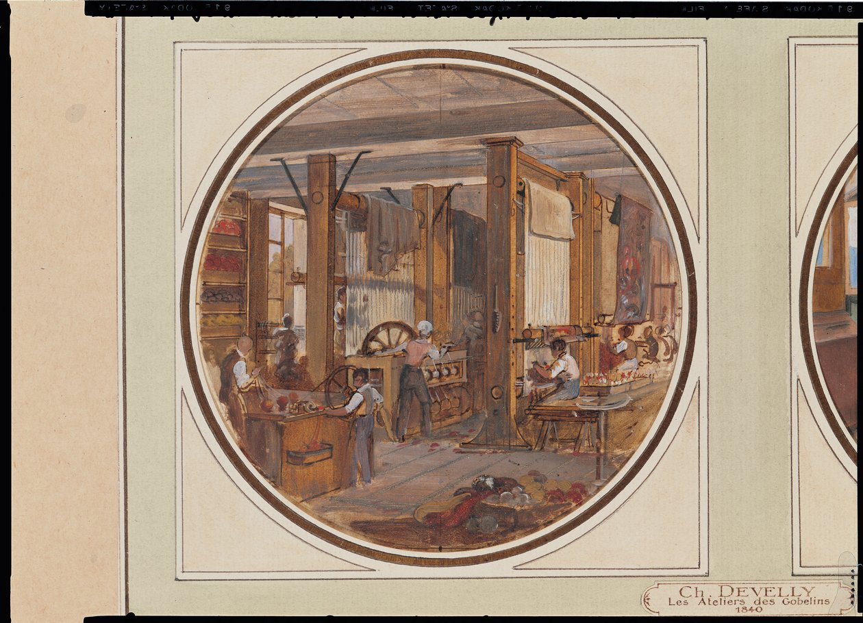 The Gobelins Workshop, 1840 (viz také 27889) od Jean Charles Develly