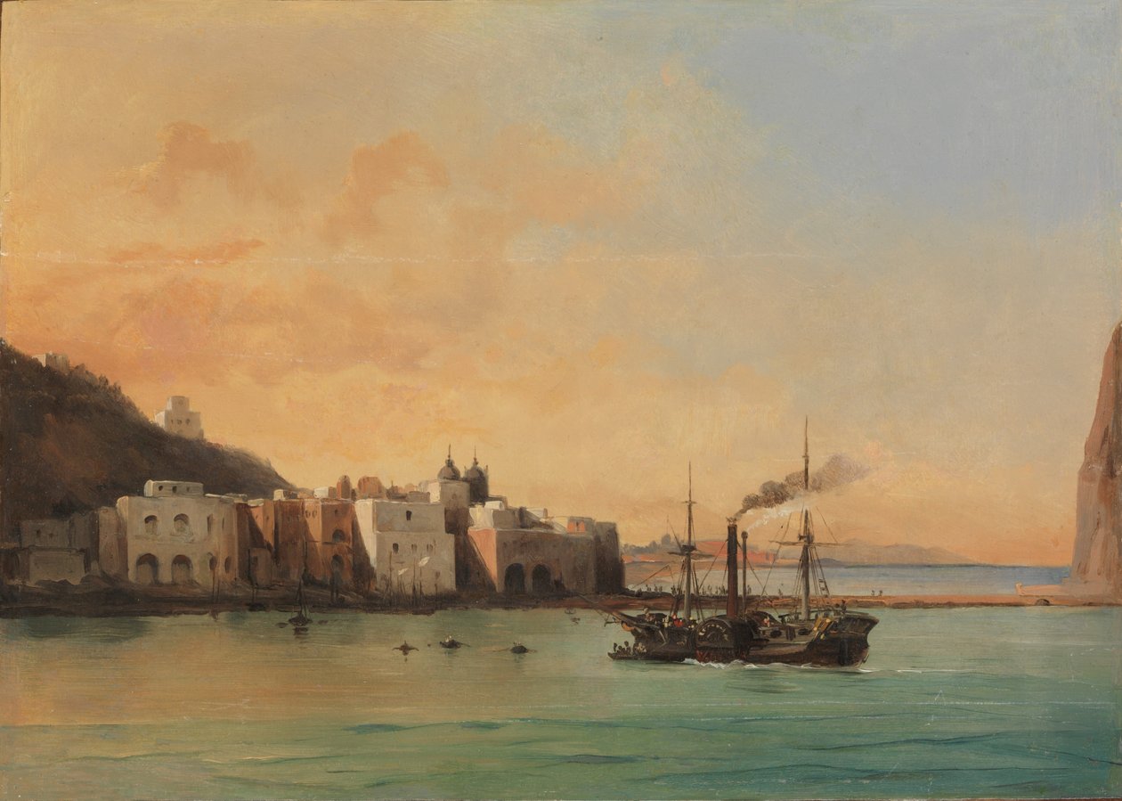 Pohled na Ischii od moře od Jean Charles Joseph Rémond