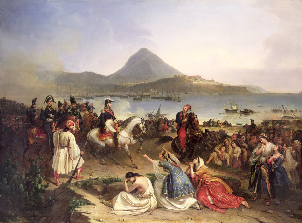 Setkání mezi generálem Nicolasem Josephem Maisonem (1771-1840) a Ibrahimem Pašou (1789-1848) v Navarinu, září 1828, 1838 od Jean Charles Langlois