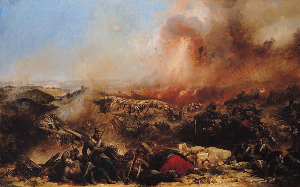 Bitva u Sevastopolu, levá část triptychu, po roce 1855 (viz také 70336 a 70337) od Jean Charles Langlois