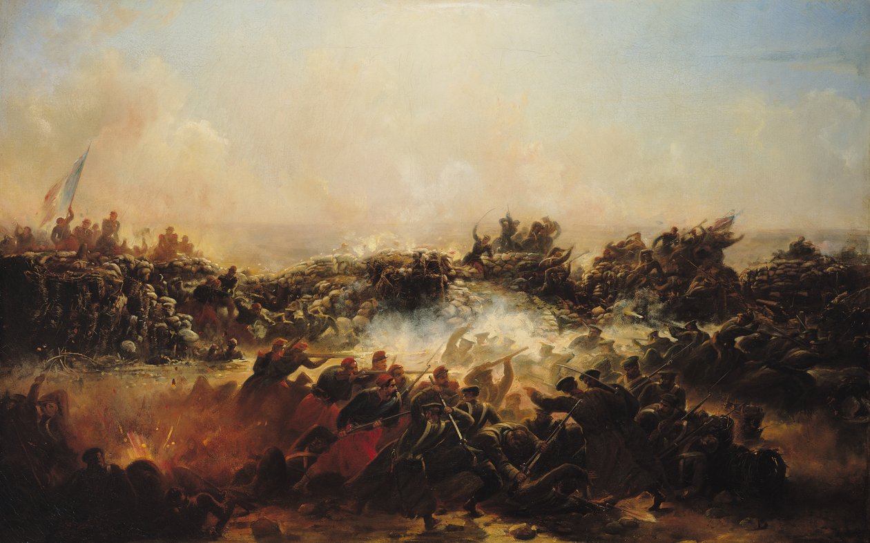 Bitva u Sevastopolu, pravá část triptychu, po roce 1855 (viz také 70337 a 70338) od Jean Charles Langlois