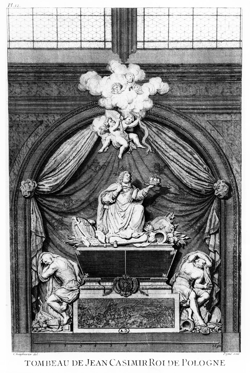 Hrobka srdce krále Jana II. Kazimíra Vasy v Abbaye de Saint-Germain-des-Prés v Paříži) od Jean Chaufourier
