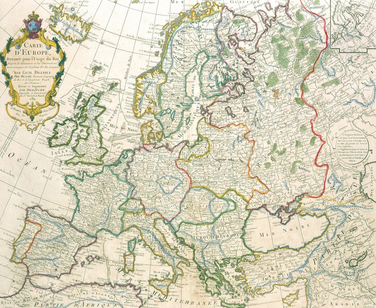 Mapa Evropy od Jean Claude Dezauche