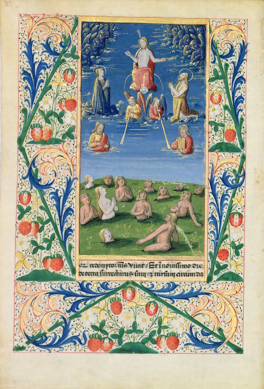 paní Lat. Q.v.I.126 f.78v Vzkříšení spasených, z „Knihy hodin Louise d
