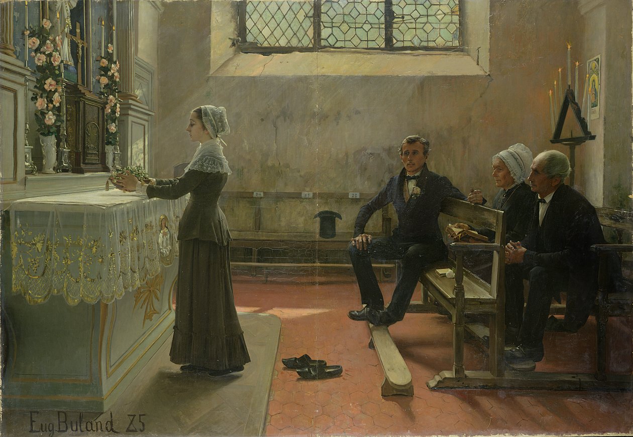 Obětování Panně Marii den po svatbě, 1885 od Jean Eugene Buland
