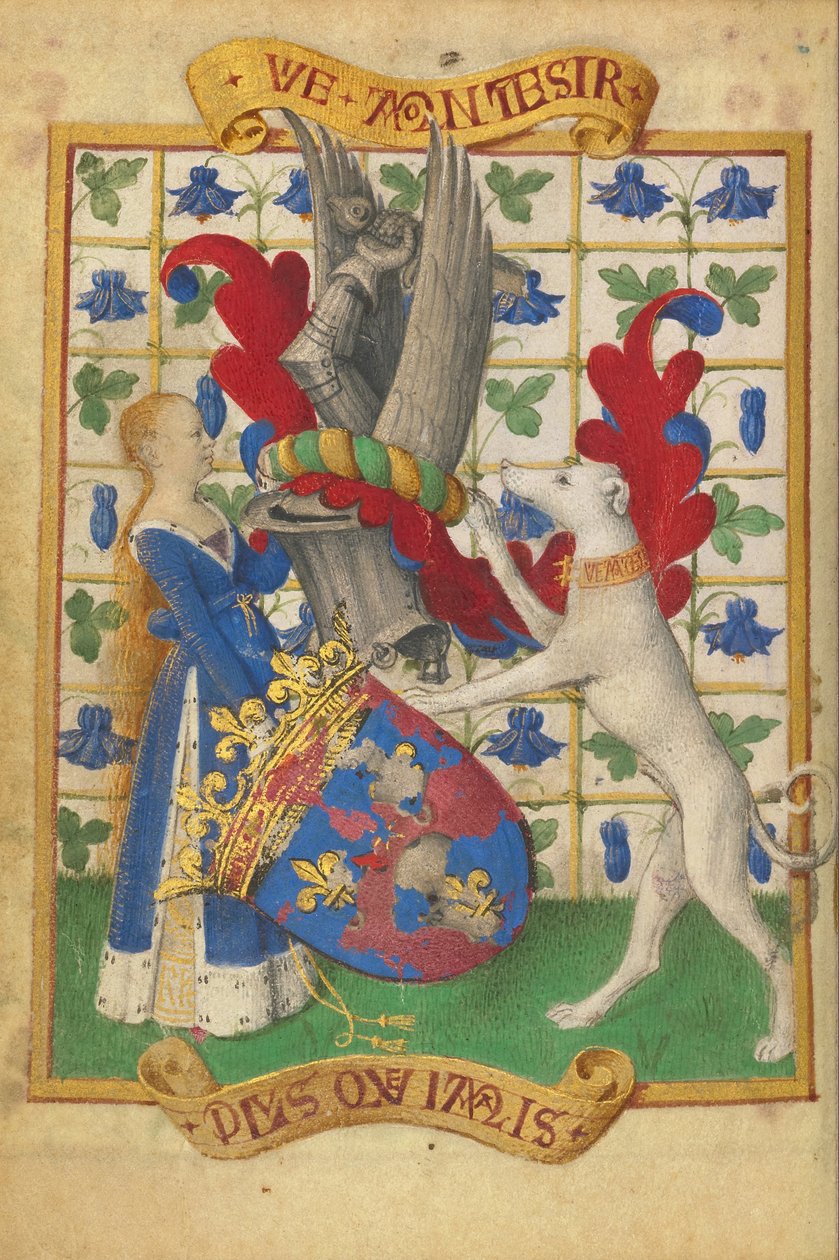Znak držený ženou a chrtem od Jean Fouquet