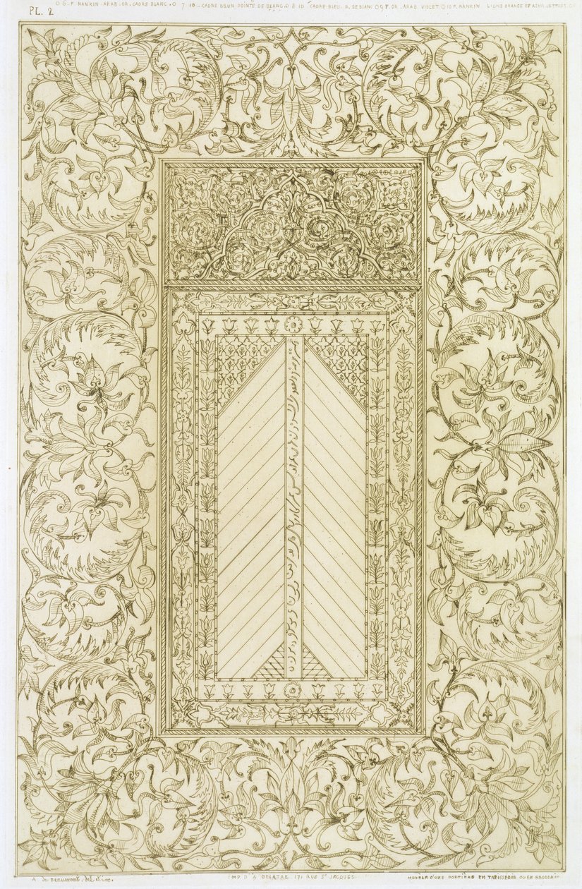 Příklad tureckého komína, z „Umění a průmysl“, vydal Delatre, Paříž, 1857 od Jean Francois Albanis de Beaumont
