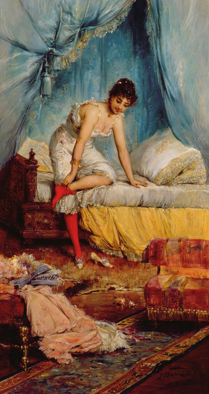 Mladá žena svlékání od Jean Francois Armand Felix Bernard