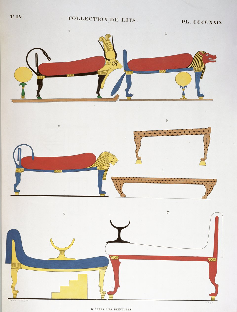 Sbírka staroegyptských postelí, 1839-45 od Jean Francois Champollion