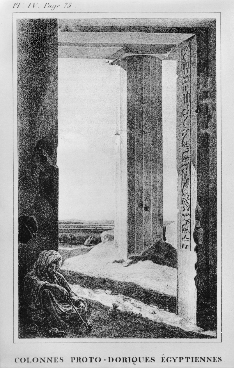 Egyptské sloupy, ilustrace z dopisů psaných z Egypta a Núbie (deska IV, strana 75) vydáno 1833 od Jean Francois Champollion