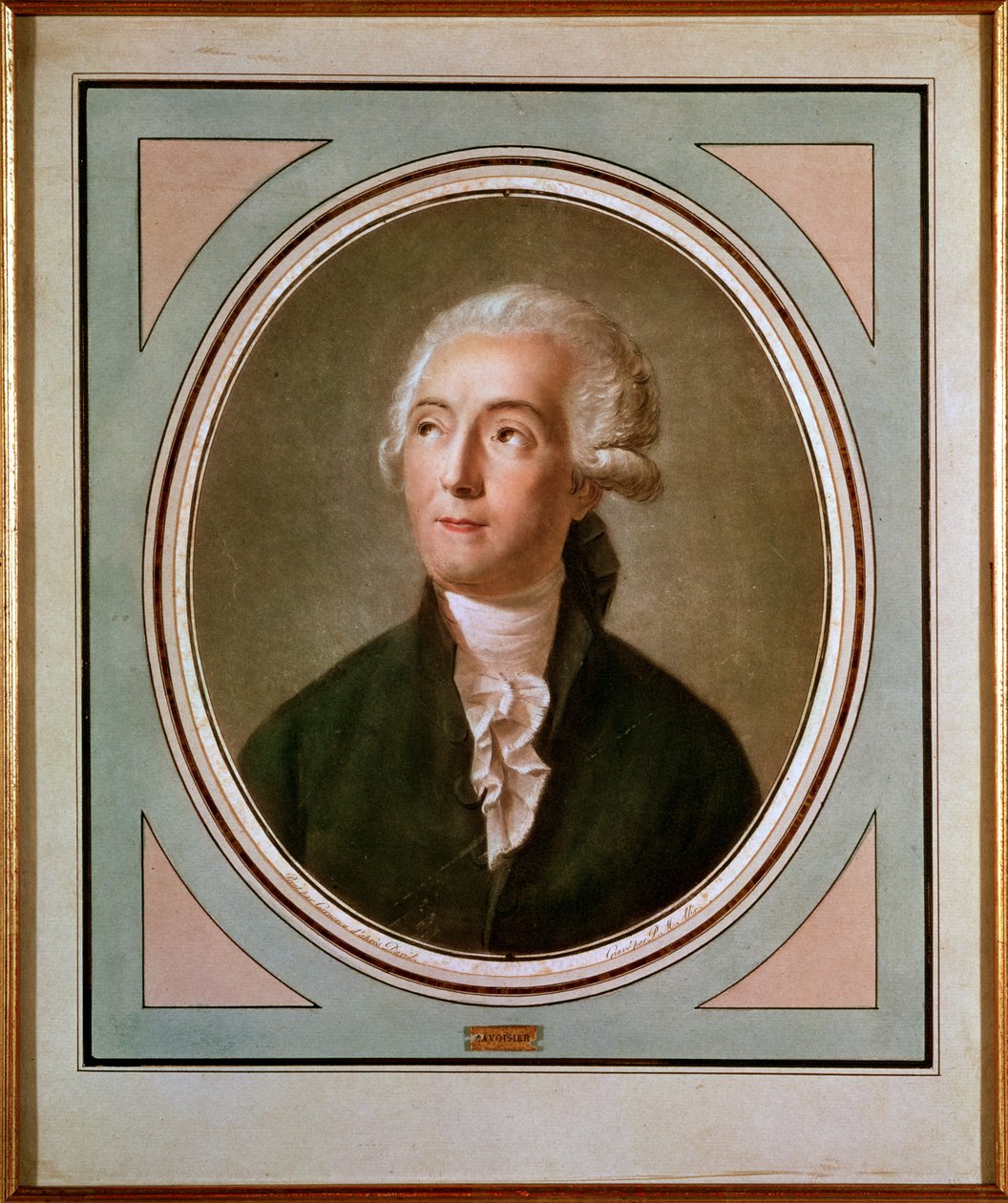 Portrét Antoine Laurent de Lavoisier (1743-94) francouzský chemik, vyrytý Pierrem Michelem Alixem (1762-1817) podle portrétu Jacquese Louise Davida (1748-1825) od Jean Francois Garneray