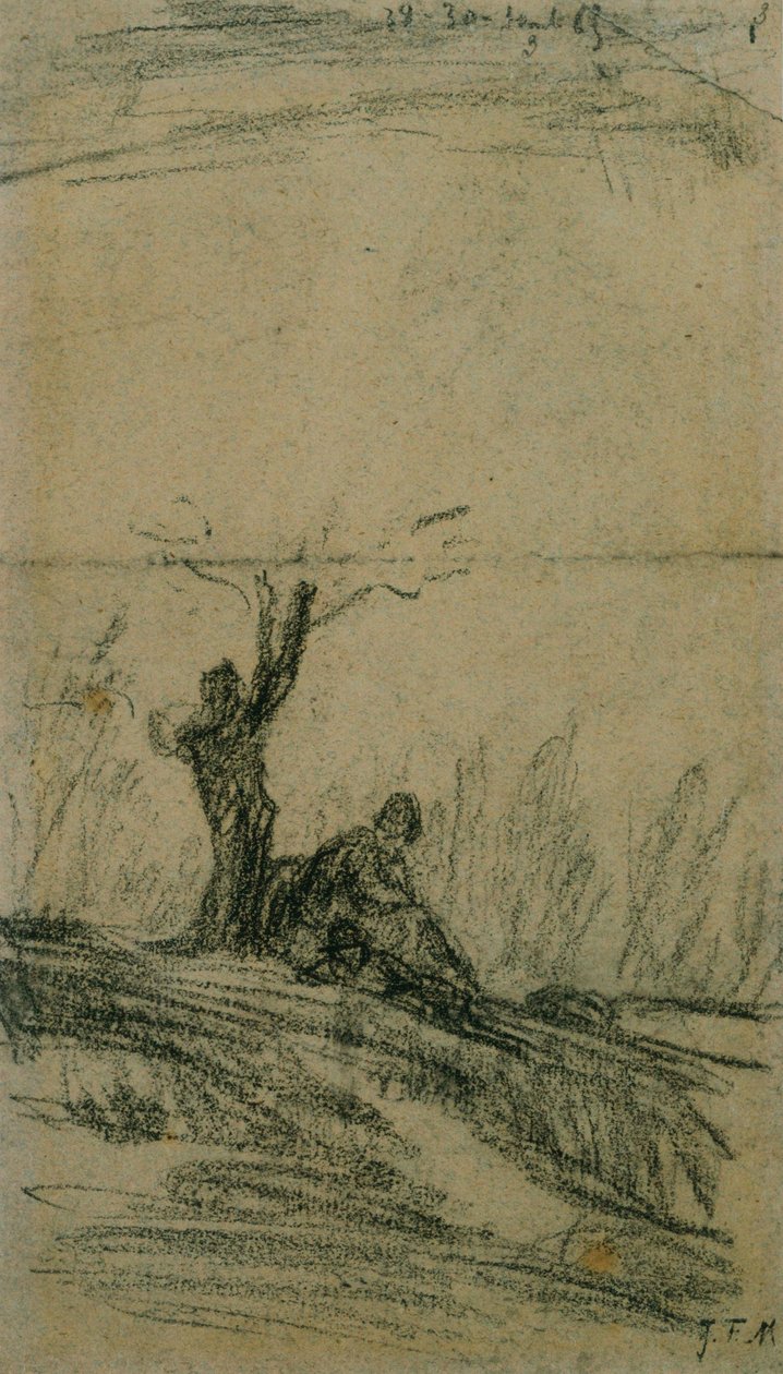 Postava sedící pod stromem od Jean Francois Millet