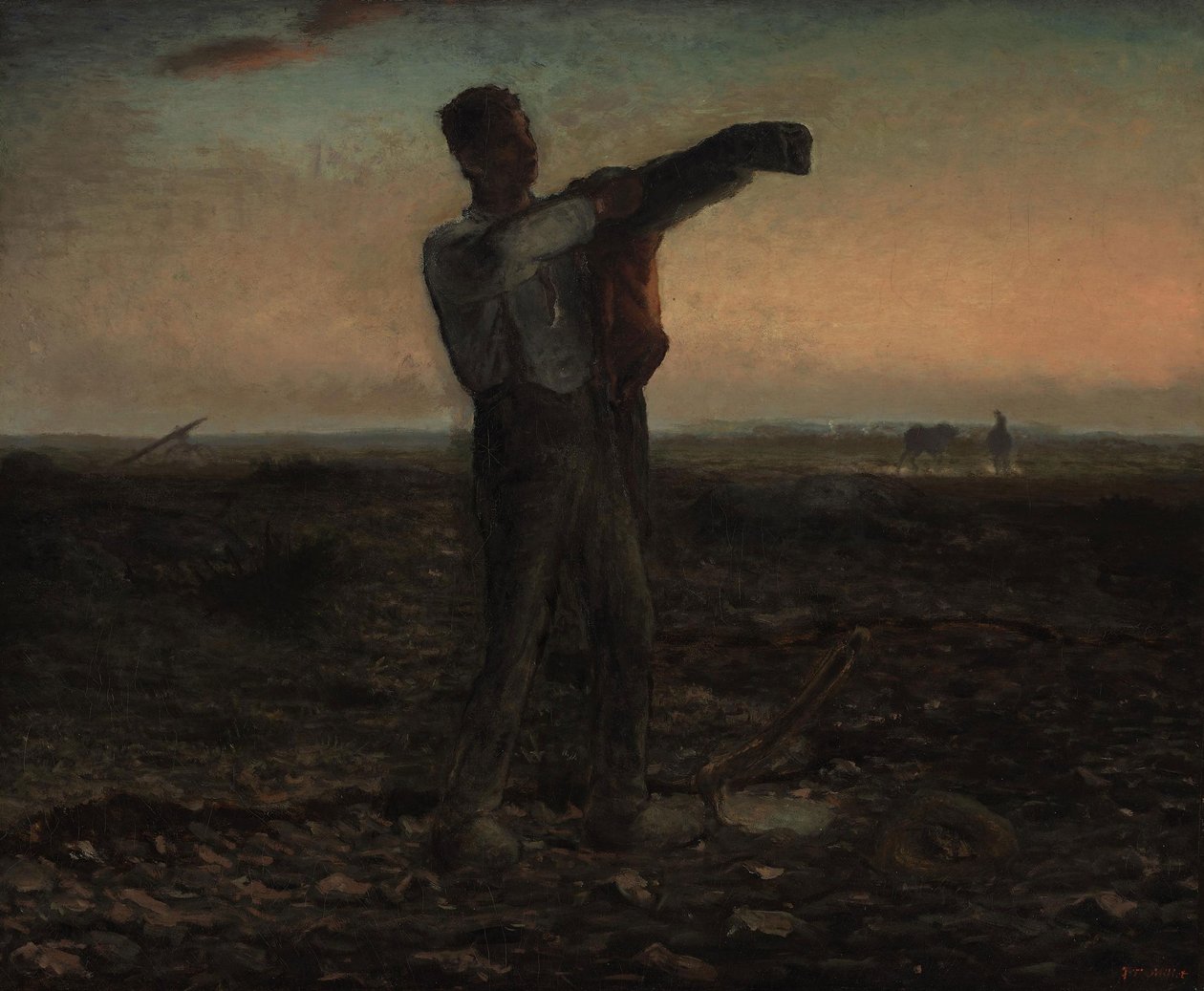 Konec dne, večerní efekt od Jean Francois Millet